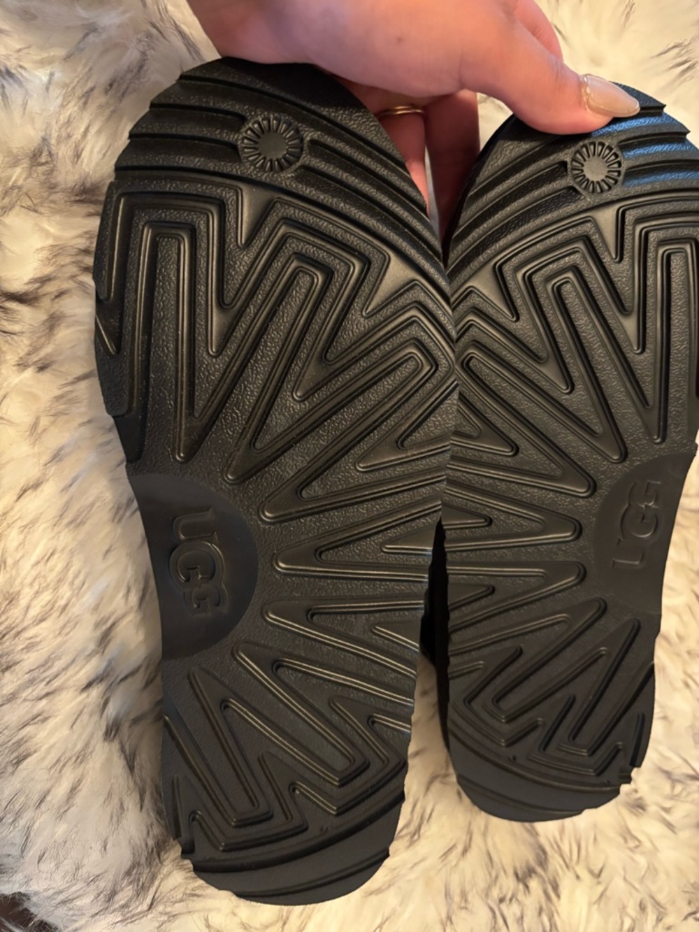 UGG Women’s Black Suede Backstrap Clog Sandals - Picture 2 of 3